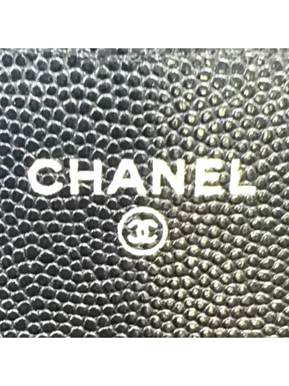 Chanel Quilted Eyewear Case Caviar Leather Black Chain Shoulder Bag Silver